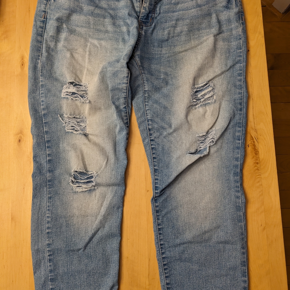Bluenotes Light Blue Distressed Wide Leg Jeans
